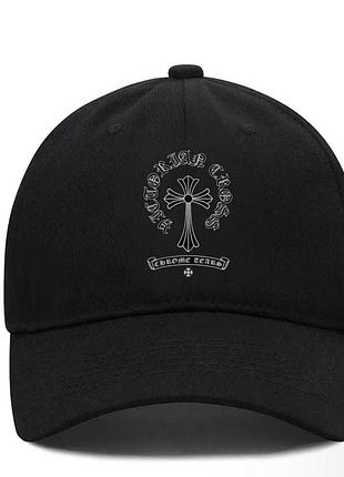 Кепка chrome hearts logo черная унисекс хром хартс с крестами на лето
