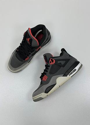 Оригінальні кросівки nike air jordan 4 retro sneakers infrared/smoke grey