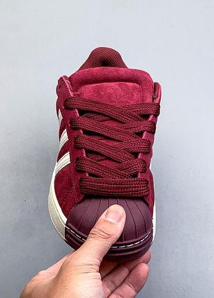 Бордові замшеві adidas superstar під замовлення