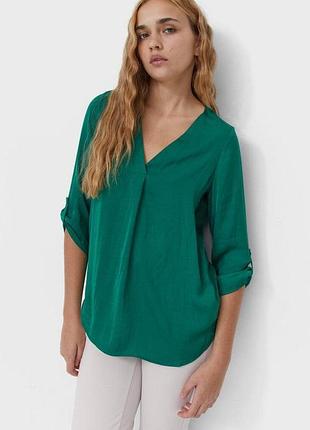 🌿 stradivarius смарагдова блуза