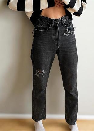 Стильні чорні жіночі джинси cropp denim