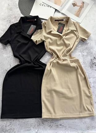 Трендовое платье поло мини, платье платье