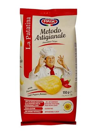 Чипсы pata с перцем чили e metodo artigianale gusto peperoncino, 150 г