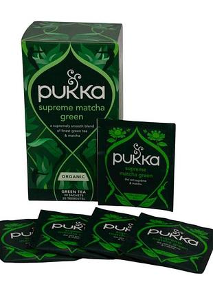 Чай зелений pukka матча supreme matcha green, 5 шт, 7,5 г