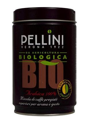 Кава мелена pellini органічна арабіка bio arabica 100% biologica, 250 г