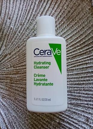 💚миниатюра 20ml. cerave hydrating cleanser гель для умывания очищающая увлажняющая эмульсия для нормальной и сухой кожи пенка цараве