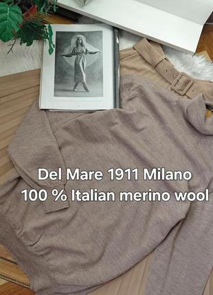Шерстяной свитер гольф италия 100% шерсть мериноса del mare 1911