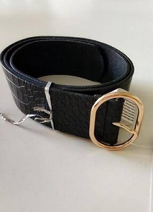 Жіночий чорний широкий ремінець women belt 80см.