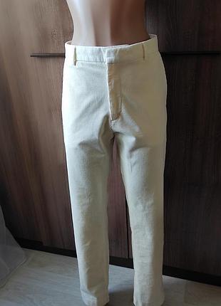 Брюки мужские h&amp;m рр 31 175/78 белые коттон+вискоза
