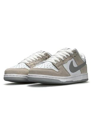 Жіночі кросівки nike sb dunk low pro beige white grey