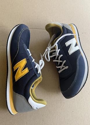 Дитячі кросівки new balance 35-36 23 см, темно сині з жовтим