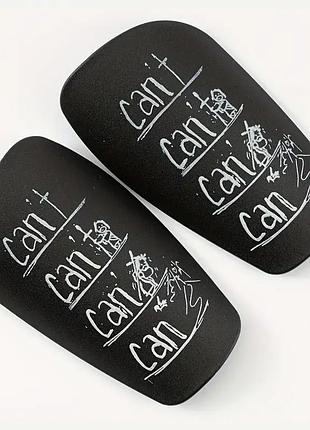 Мини щитки футбольные can't - can черные / маленькие щитки для футбола xs