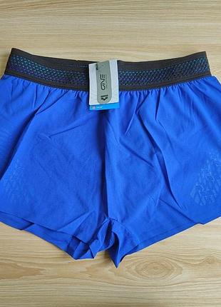 Мужские легкие короткие шорты arena m a-one side split short neon blue