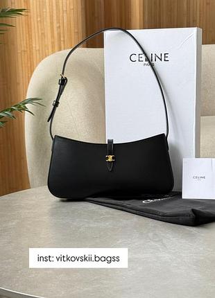 Сумочка tina shoulder bag in shiny calfskin black/gold🖤