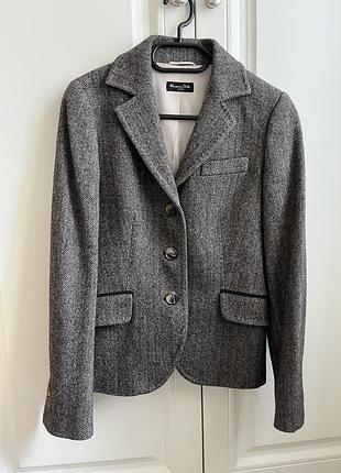 Жакет massimo dutti 100% вовна твід ялинка