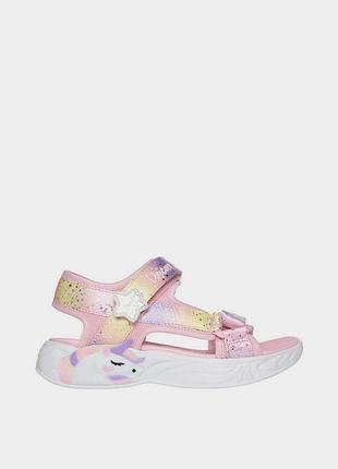 Оригінальні сандалії skechers / брендові дівчачі сандалії рожевого кольору