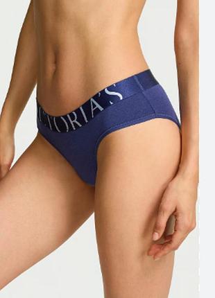 Трусики с логотипом exploded victoria ́s secretink blue (02m3) хипстеры р.м