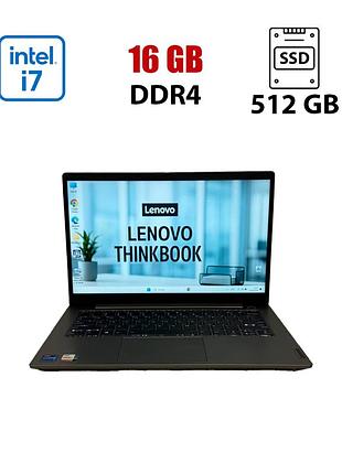 Ноутбук lenovo thinkbook 14 g2 itl / 14" (1920x1080) ips / intel core i7-1165g7 (4 (8) ядра по 2.8 - 4.7 ghz) / 16 gb ddr4 / 512