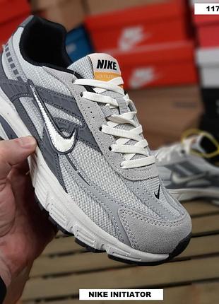 Мужские качественные и стильные кроссовки nike initiator серые белая кома
