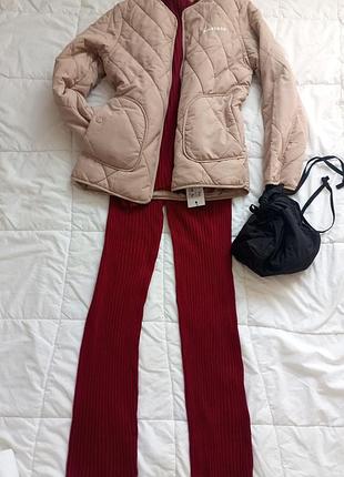 Костюм jil sander original футболка свитшот  с длинным рукавом +брюки палаццо трикотажные