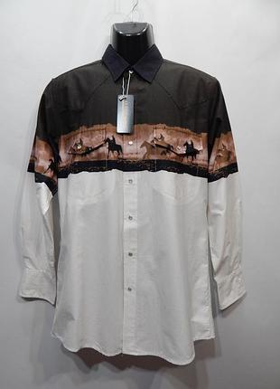 Мужская креативная рубашка с длинным рукавом cumberland outfitters р.50 019drm