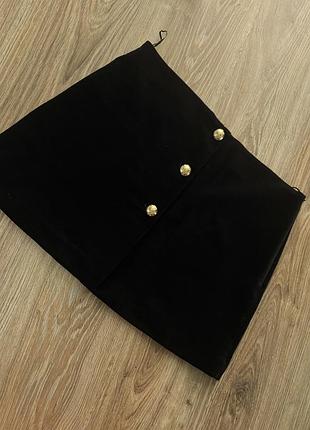Спідниця чорна zara  . нова спідниця матерял оксамит