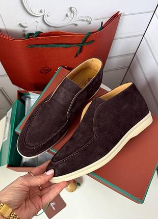 Женские коричневые ботинки лоферы лоро пиана loro piana lp