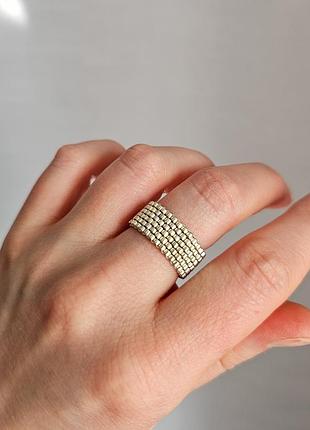 Базовая серебряная кольца из японского ювелирного бисера