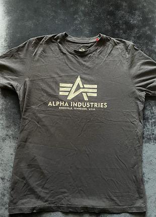 Футболка чоловіча alpha industries — basic logo (розмір l)