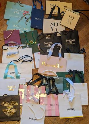Пакеты упаковки различных известных брендов victoria’s secret, золотой возраст, chanel цена за лот