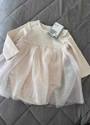 Ніжна сукня боді з фатином h&m 68 см