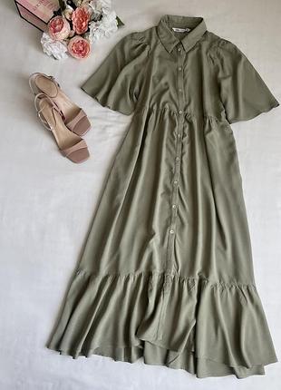 Сукня міді хакі від zara
