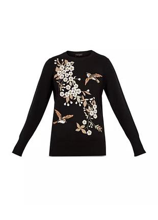 Жіночий чорний светр з вишивкою ted baker