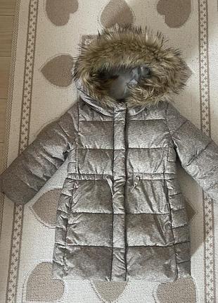 Зимове пальто з каптуром. gap. 3 роки. розмір 100