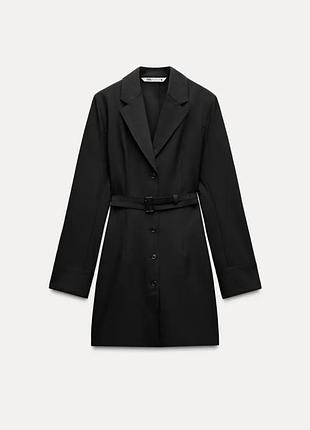 Zara сукня-сорочка з ременем.коротка сукня з довгими рукавами.колір: темно-сірий розмір: м