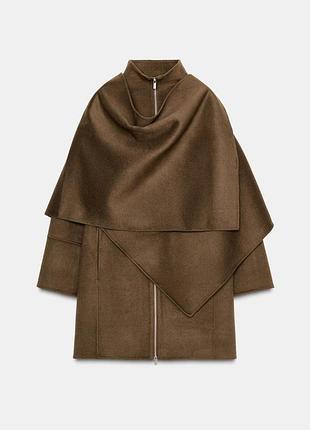 Пальто-кейп  zw collection з вовною від zara