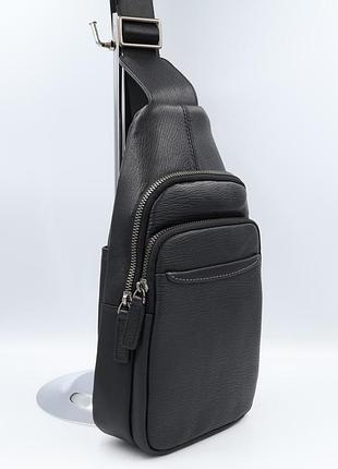 Сумка мужская кожаная leather l2001 black