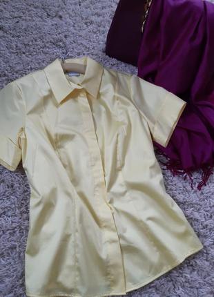 Очень красивая хлопковая блуза/рубашка желтая,modeleine, p. 406 фото