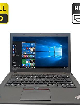 Ноутбук lenovo thinkpad t460 / 14" (1920x1080) ips / intel core i5-6300u (2 (4) ядра по 2.4 - 3.0 ghz) / 8 gb ddr3 / 500 gb hdd /
