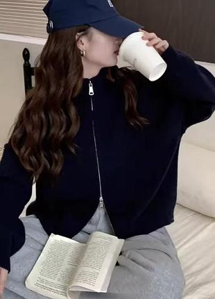 Черный джемпер на замке, зепка на замке, кофта с двойным замком, л-хл, новп