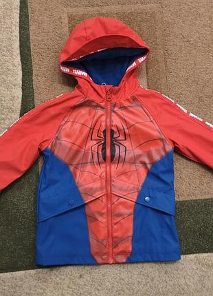 Куртка курточка на мальчика 122,128 рост ветровка ветровка дождевик человек паук marvel