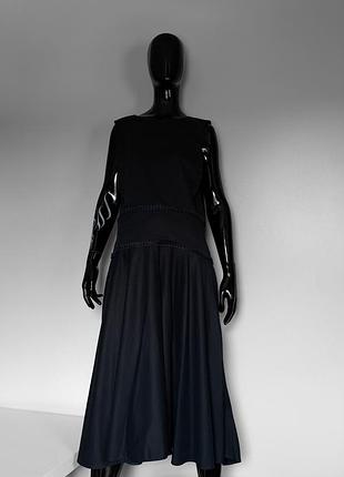 Сукня varana london luxury navy sleeveless dress pleated skirt cotton lining