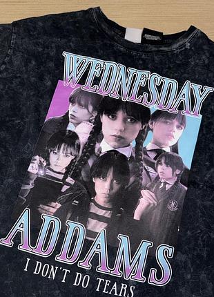 Футболка zara wednesday addams принт 9–10 років