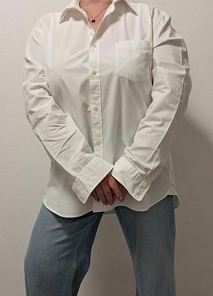 Базова біла сорочка/рубашка великого розміру,  100% бавовна h&m
