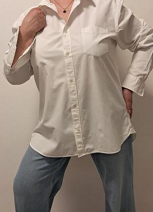 Базовая белая рубашка/рубашка большого размера, 100% хлопок h&amp;m