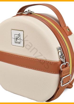 Бьюти-кейс semi line 5l ecru/brown косметичка для женских вещей с зеркалом ручная кладь для путешествий