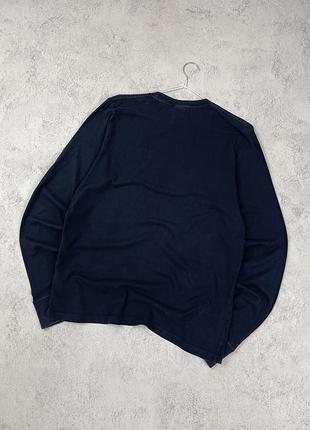 Темно синій лонгслів hollister з принтом 6