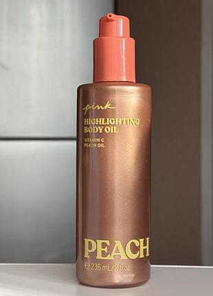 Victoria's secret нова олія з шимером бронзатор pink shiny body oil  236ml
