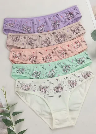 Женские хлопковые трусы слипы nicoletta норма, комплект (5 шт) размеры: m, l, xl