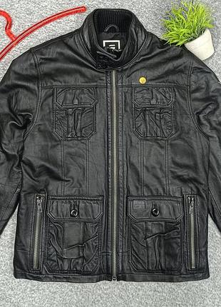 G-star raw кожаная мужская куртка biker leather jacket xl размер